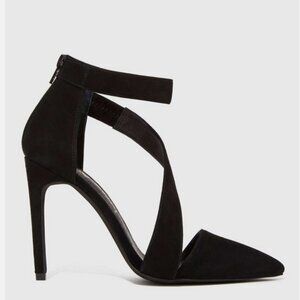 NWOB Jeffrey Campbell Septiva Black Suede Heels Pump
